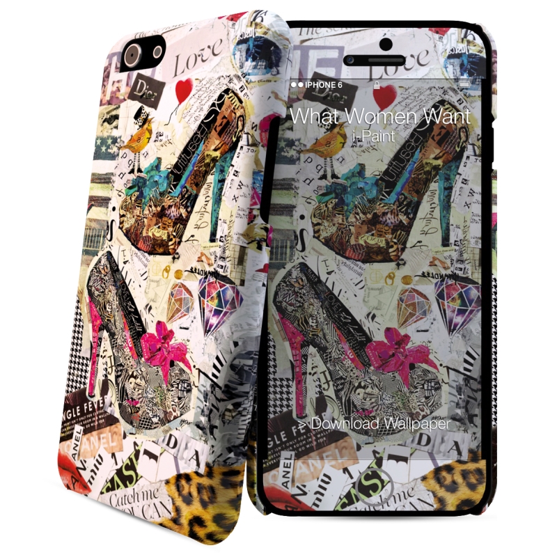 CELLULARLINE Custodia cover per iPhone 6 Cellular Line iPaint cover rigida + skin fantasia What Women Want
